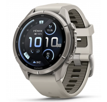 Garmin Fenix 9 Pro inReach 43mm Titan mit Silikon-Armband Nebelgrau/Dunkler Sandstein (010-04335-81) 64 GB
