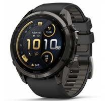 Garmin Fenix 9 Pro inReach 51mm Carbongrau DLC Titan mit Silikon-Armband Schwarz/Kieselgrau (010-04337-11) 64 GB