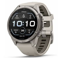 Garmin Fenix 9 Pro 43mm Titan mit Silikon-Armband Nebelgrau/Dunkler Sandstein (010-04335-86) 64 GB