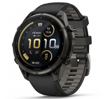 Garmin Fenix 9 Pro inReach 47mm Carbongrau DLC Titan mit Silikon-Armband Schwarz/Kieselgrau (010-04336-11) 64 GB